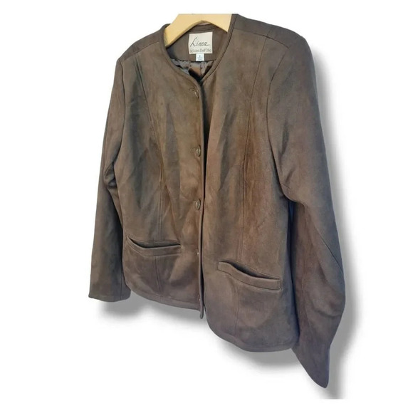 Linea by Louis Dell’Olio Women's vintage Brown Suede Jacket - size 8 - Picture 4 of 8